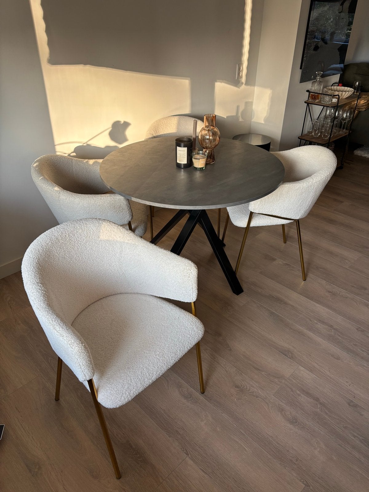 4 Goossens Wonen stoelen (incl. tafel bespreekbaar), Ophalen, Zo goed als nieuw, Vier personen, Metaal