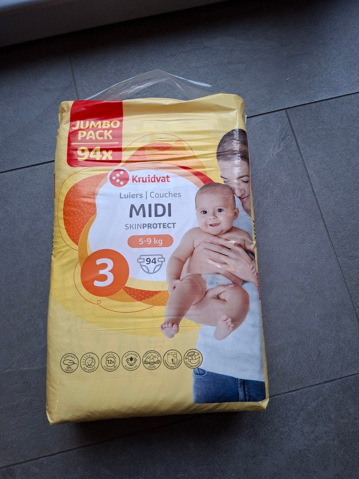 Kruidvat Luiers Midi Maat 3 (5-9 kg) - Jumbo Pack 94 stuks, Ophalen, Nieuw