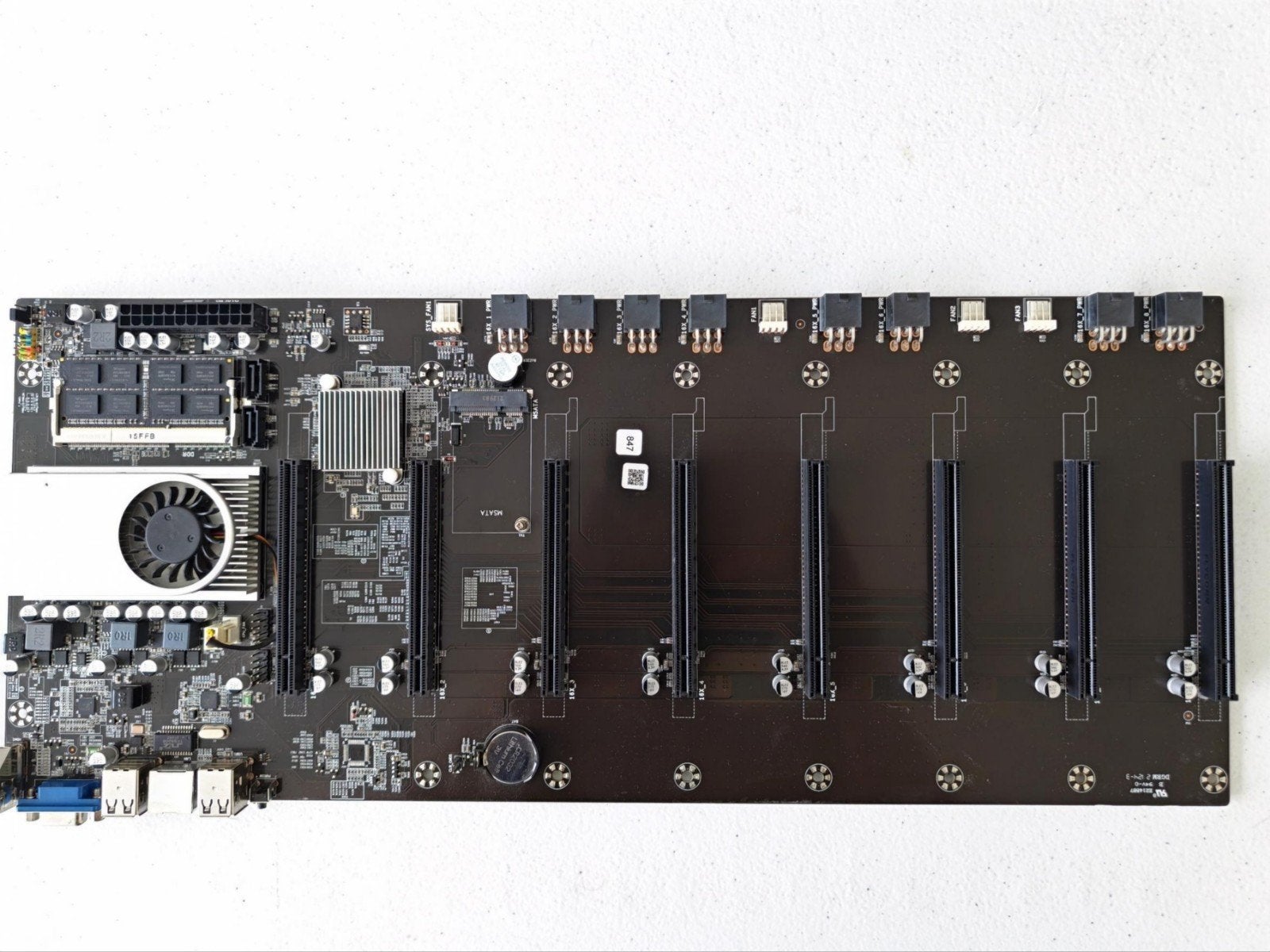 BTC-S37 Mining Moederbord 8 GPU + CPU + 4GB RAM, Nn, Gebruikt, DDR3, Ophalen of Verzenden