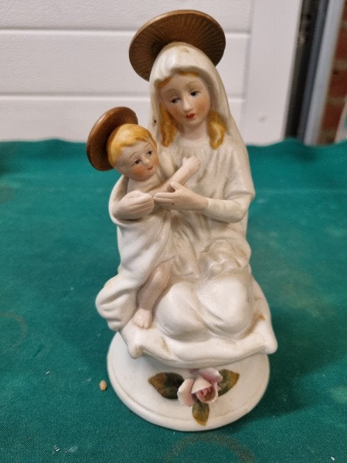 beeld maria en jezus beeld antiek porselein, Ophalen of Verzenden