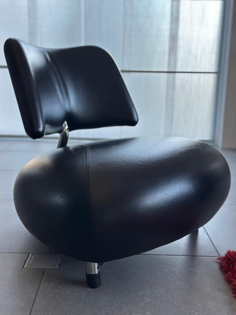 Leolux pallone, Huis en Inrichting, Fauteuils, Ophalen, Gebruikt, 75 tot 100 cm, Leer