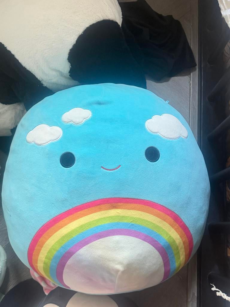 Squishmallow regenboog wolk knuffel, Ophalen of Verzenden, Zo goed als nieuw