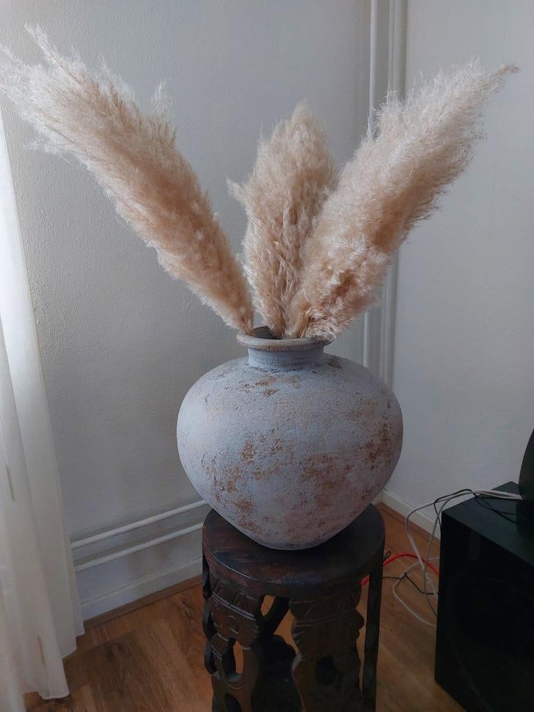 Grote vaas met pampas pluimen, Ophalen, Overige kleuren, Minder dan 50 cm