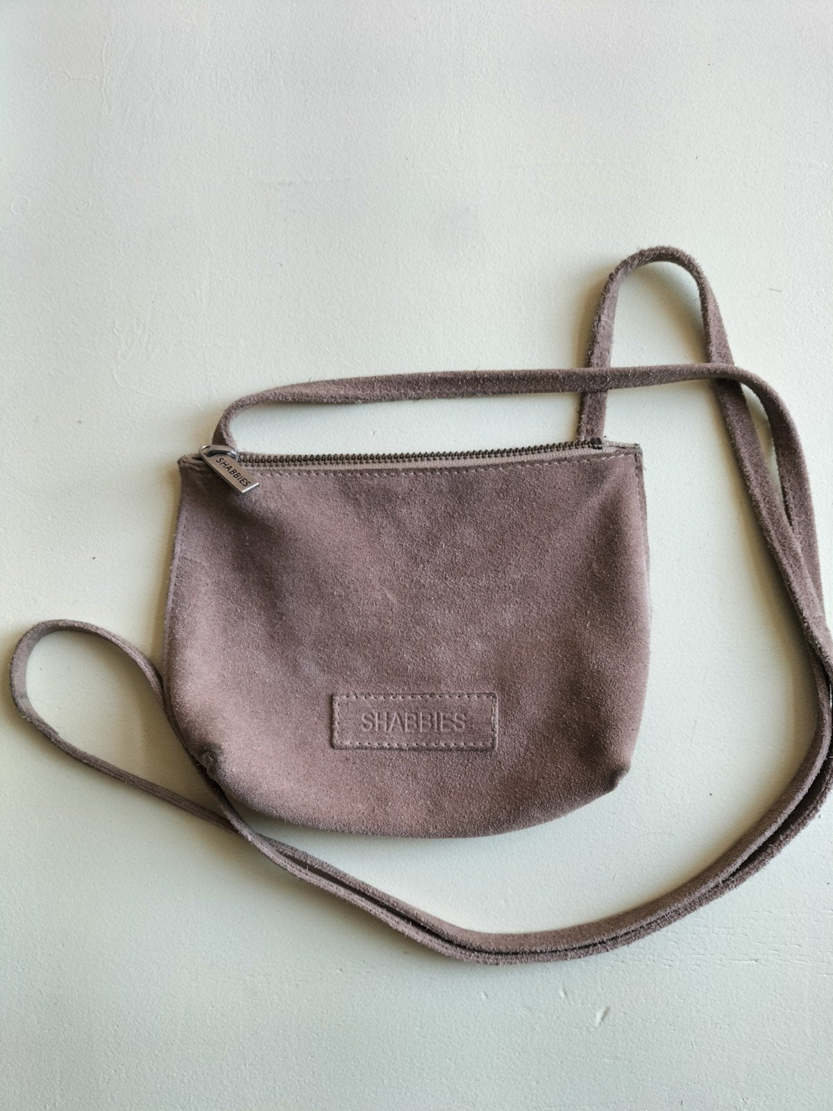 Shabbies Amsterdam suède crossbody tasje, Ophalen of Verzenden, Gebruikt, Bruin, Schoudertasje