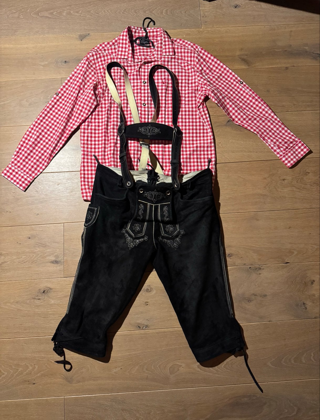 Complete Lederhose Set Country Maddox - Maat 29/34-36, Kleding | Heren, Ophalen, Zo goed als nieuw, Overige maten, Zwart