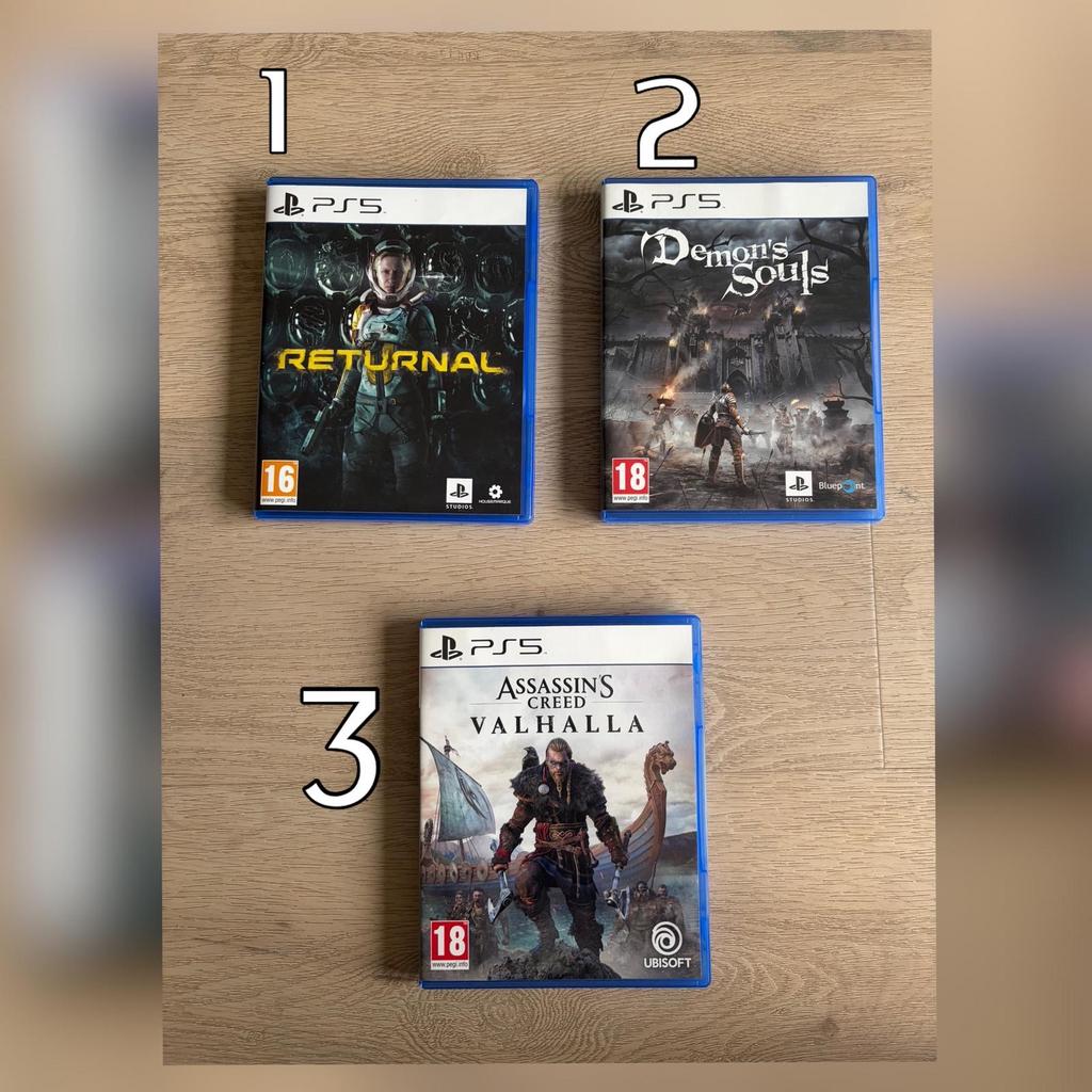PS5 Games: Returnal, Demon's Souls, Assassin's Creed Valhall, 1 speler, Zo goed als nieuw, Vanaf 12 jaar, Ophalen