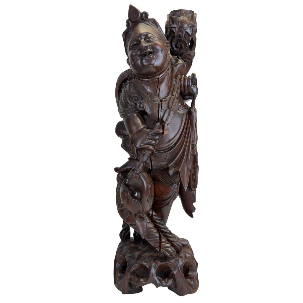 Ebisu – Japans houtsnijwerk – 59 cm, Japan, Ophalen of Verzenden, Beeld, Hout