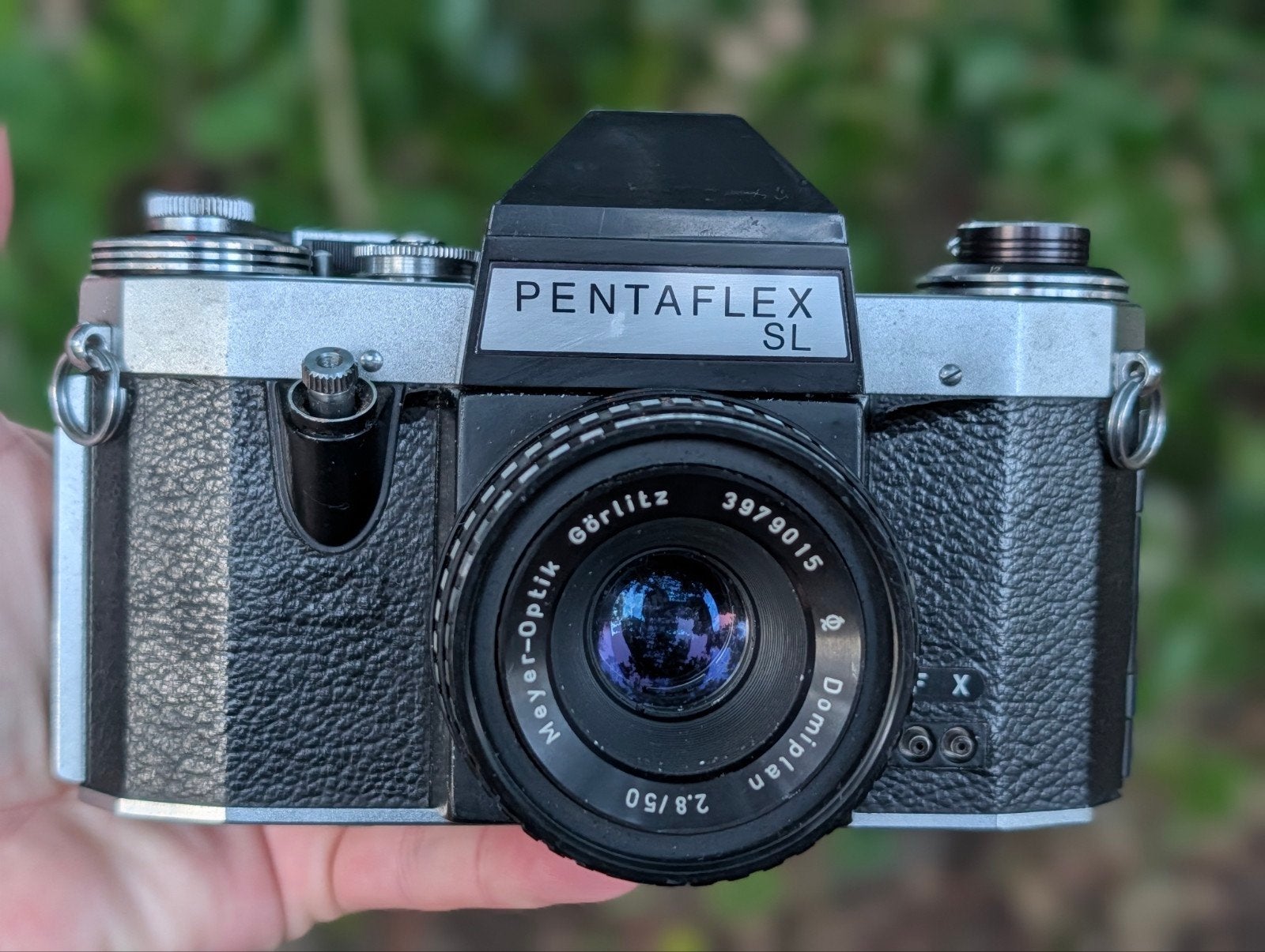 Pentaflex SL Spiegelreflexcamera met Meyer-Optik lens, Audio, Tv en Foto, Fotocamera's Analoog, Verzenden, Gebruikt, Spiegelreflex