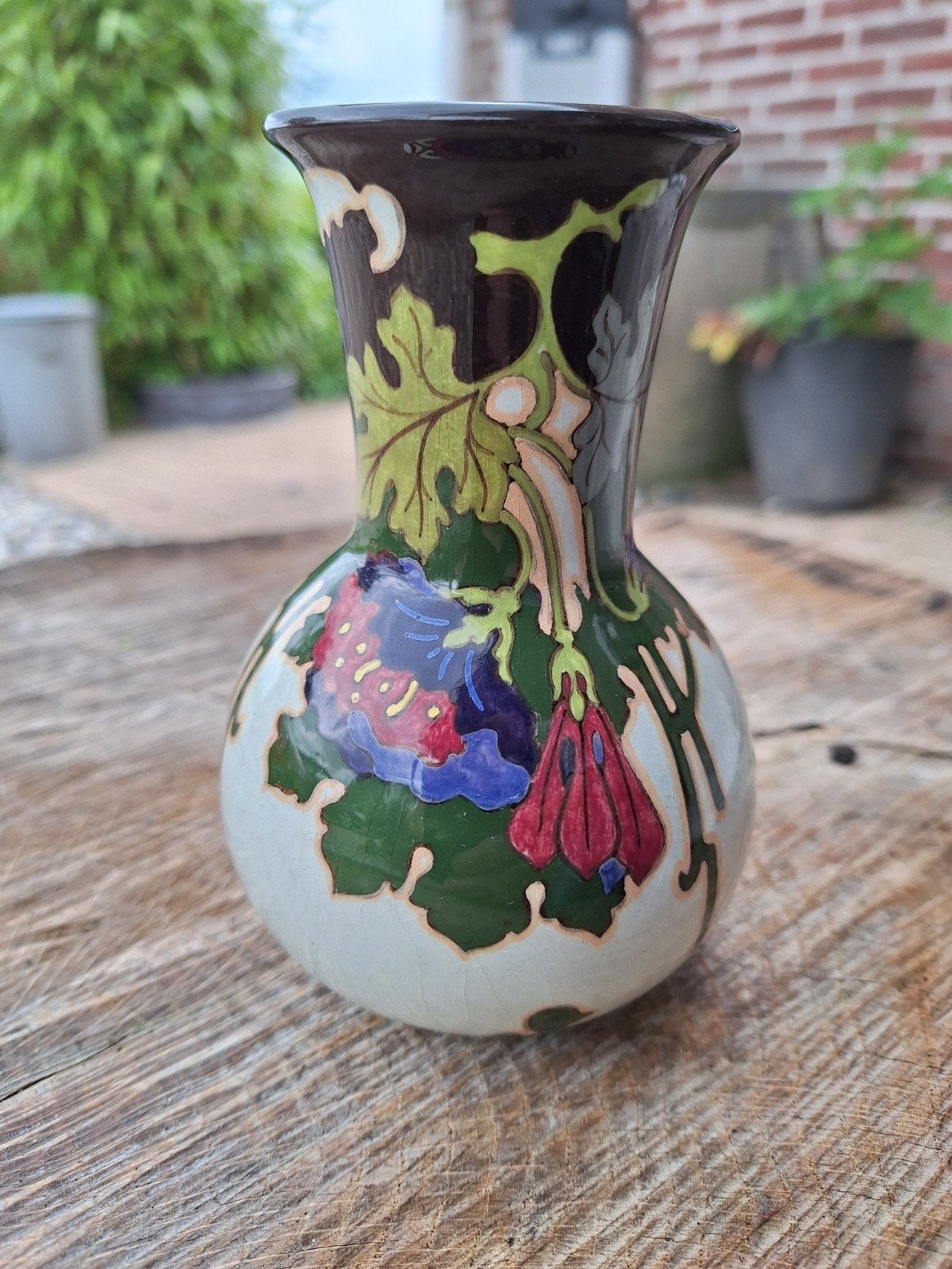 Regina Gouda Holland Art Nouveau vaasje, Antiek en Kunst, Antiek | Vazen, Ophalen of Verzenden