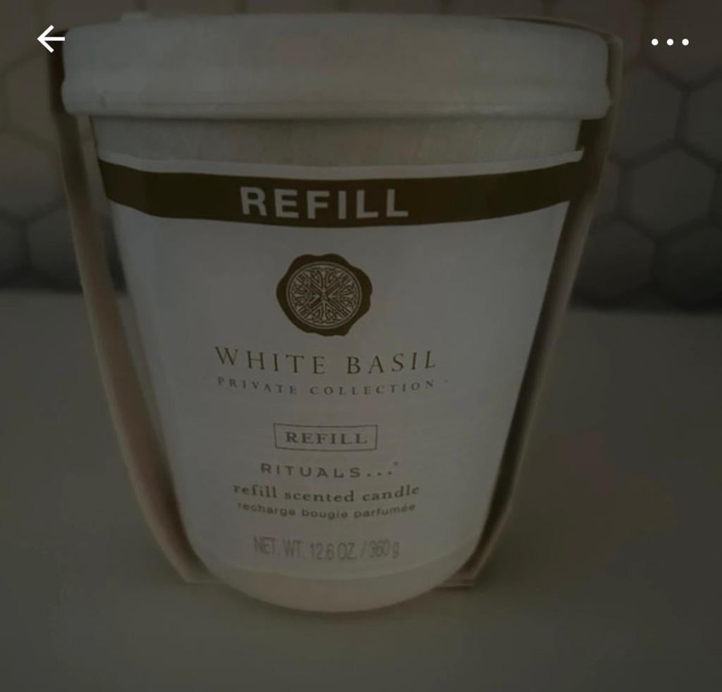 Rituals White Basil Navulling Geurkaars - Nieuw, Overige materialen, Wit, Nieuw, Ophalen of Verzenden