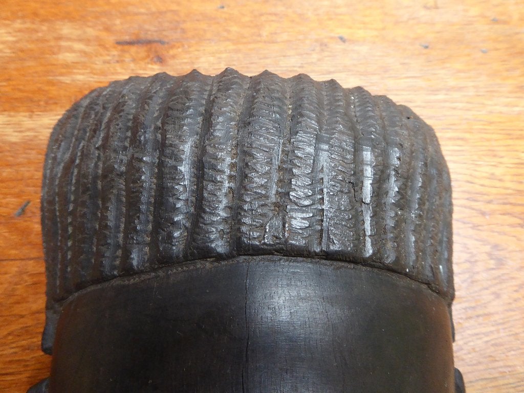 Ebbenhouten handgesneden masker, Handgemaakt, 20 - 50 cm, Hout, Bruin