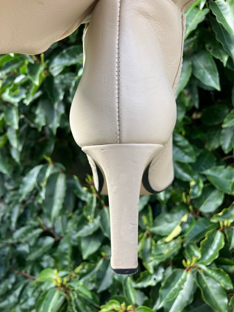 Zara Leren Laarzen - Crème/Beige, Ophalen of Verzenden, Gedragen, Beige, Hoge laarzen