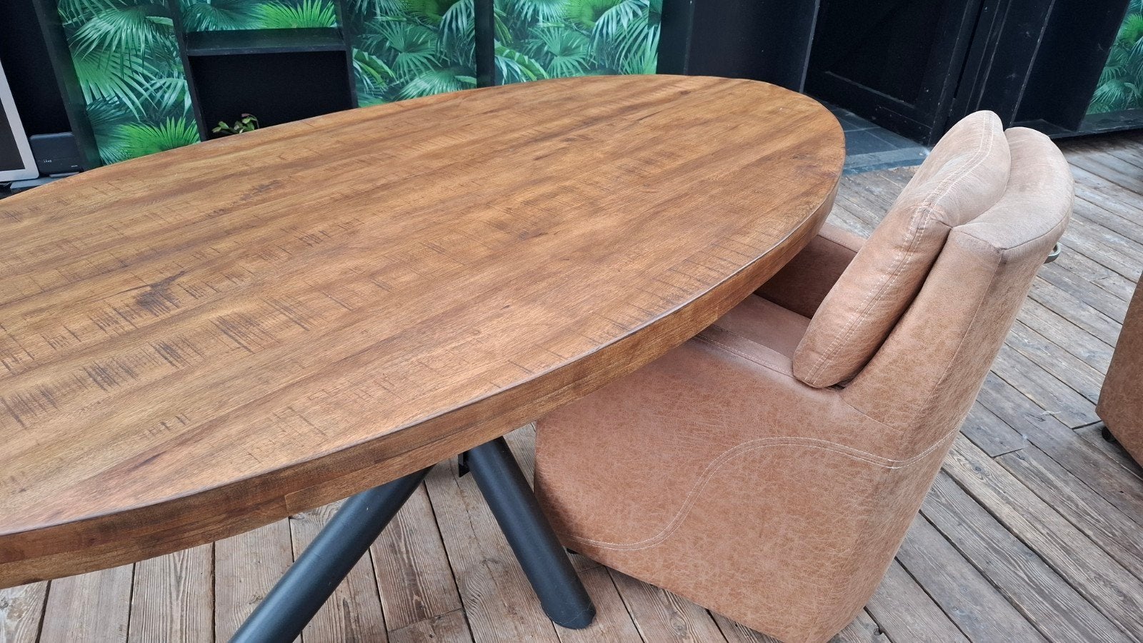 tafel ovaal zware onderstel, Huis en Inrichting, Tafels | Eettafels, Ophalen, Ovaal, 200 cm of meer, 50 tot 100 cm