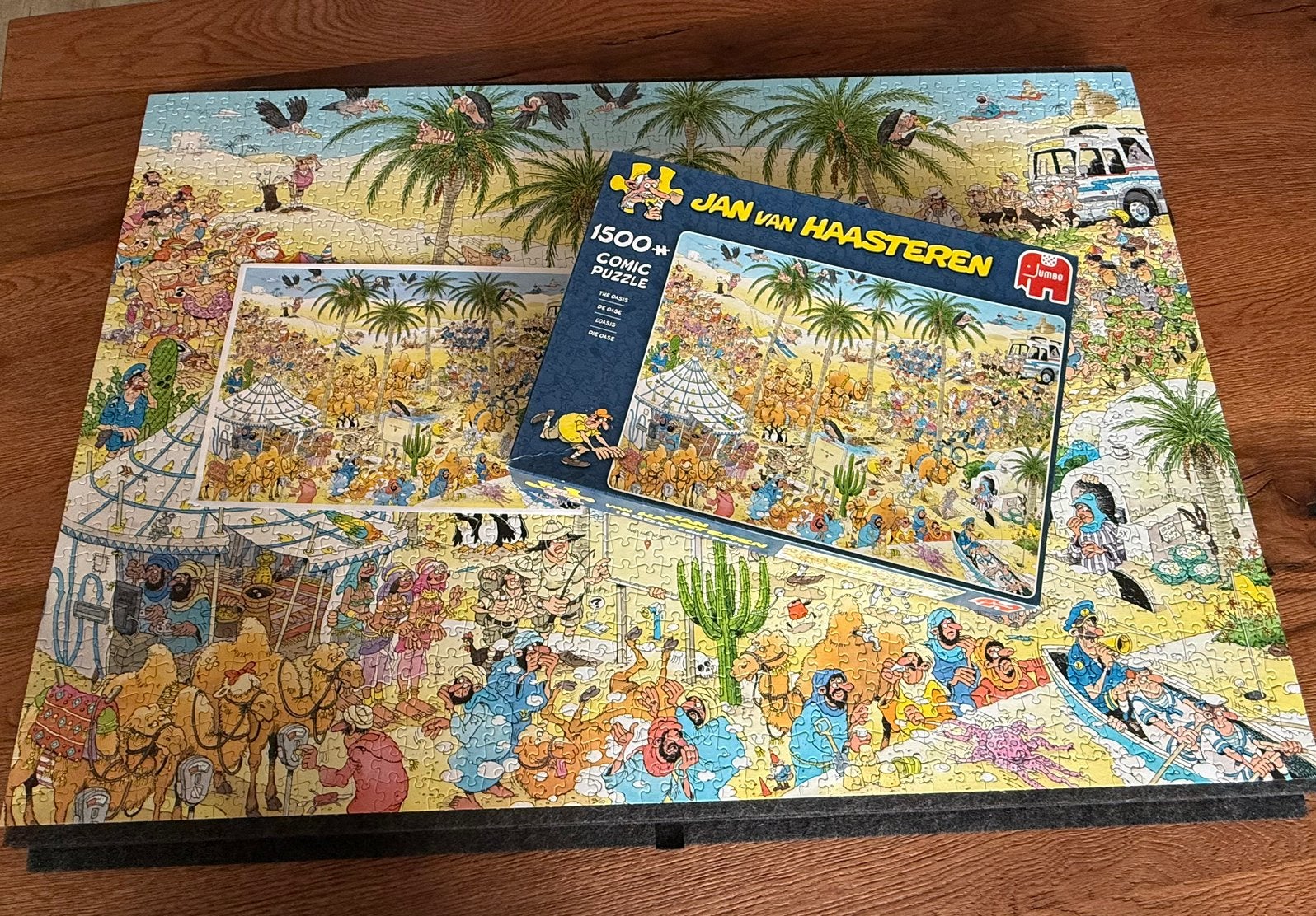 Jan van Haasteren -De Oase-, Hobby en Vrije tijd, Denksport en Puzzels, Ophalen of Verzenden, 500 t/m 1500 stukjes, Zo goed als nieuw