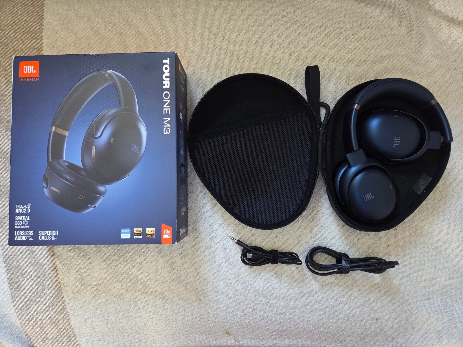 JBL Tour One M3 koptelefoon BLAUW, Gebruikt, On-ear, Draadloos, Blauw