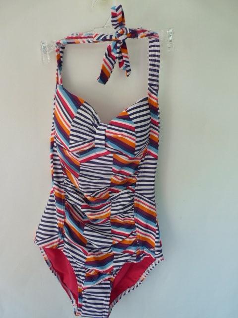 Kleurrijk strepen halter badpak van Manouxx, mt 38 Nieuw, Overige kleuren, Manouxx, Nieuw, Badpak