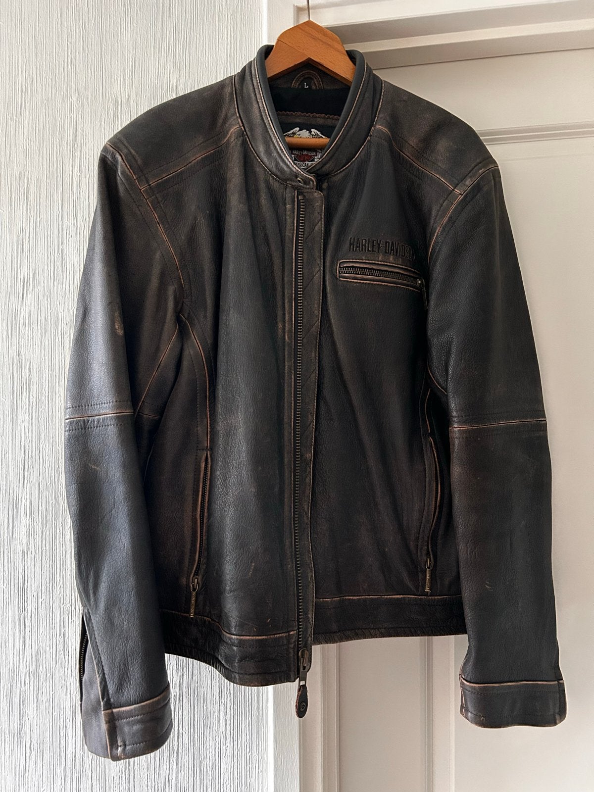 Harley-Davidson Leren Jas - Vintage Stijl, Ophalen, Tweedehands, Heren, Jas | leer