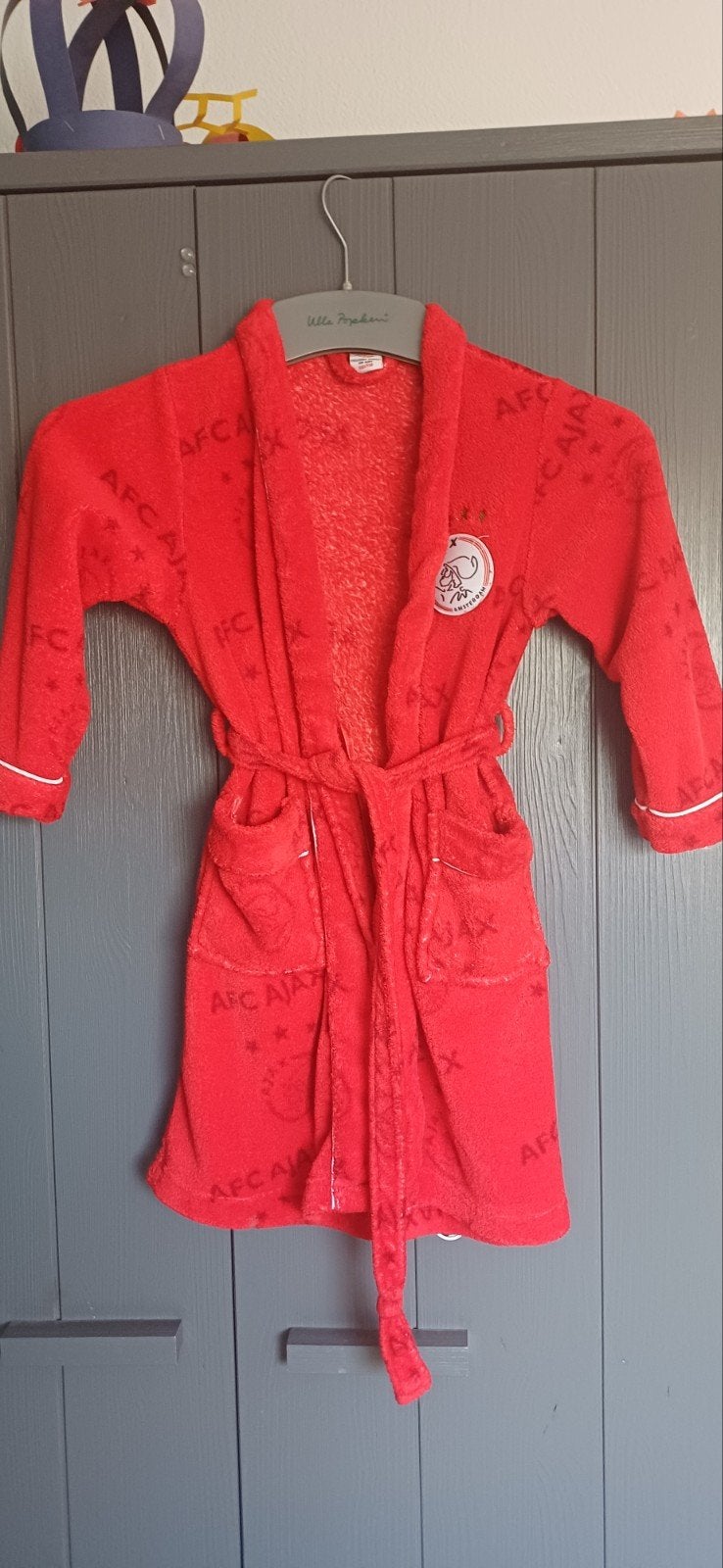 Ajax badjas maat 110/116, Gebruikt, Jongen of Meisje, Ophalen of Verzenden, Nacht- of Onderkleding