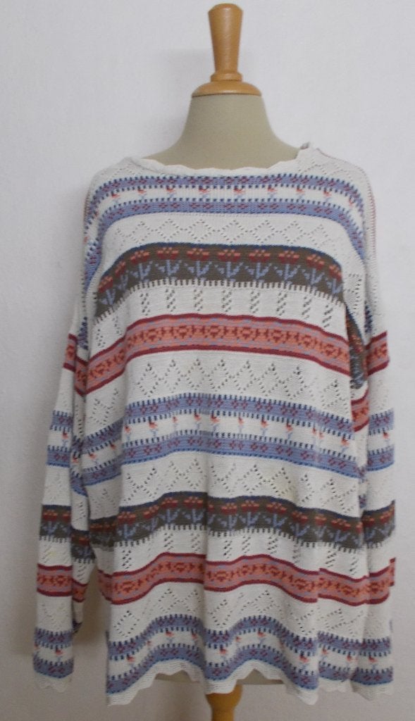 Folkore look 100% katoenen print trui! XL/XXL, Verzenden, Zo goed als nieuw, Maat 46/48 (XL) of groter, Meerkleurig