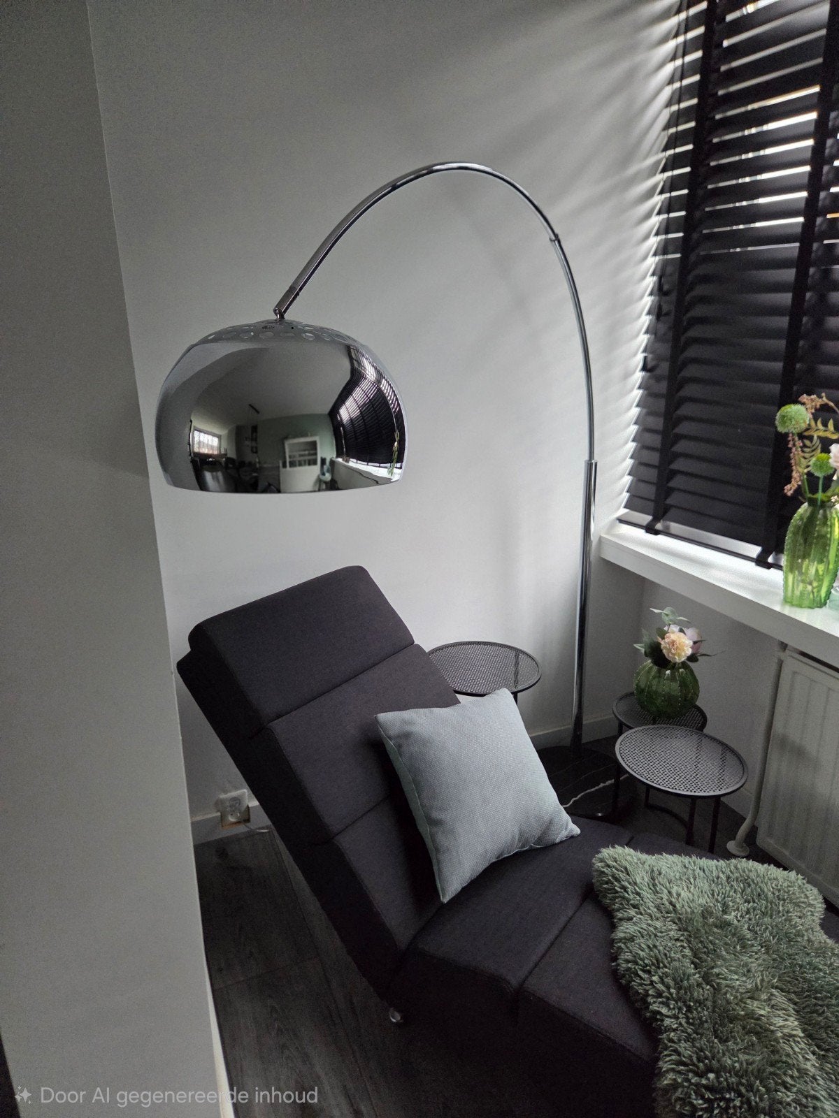 Vloerlamp 170-210 cm zwart marmer voet chroom booglamp, Ophalen, Zo goed als nieuw, Metaal, 150 tot 200 cm