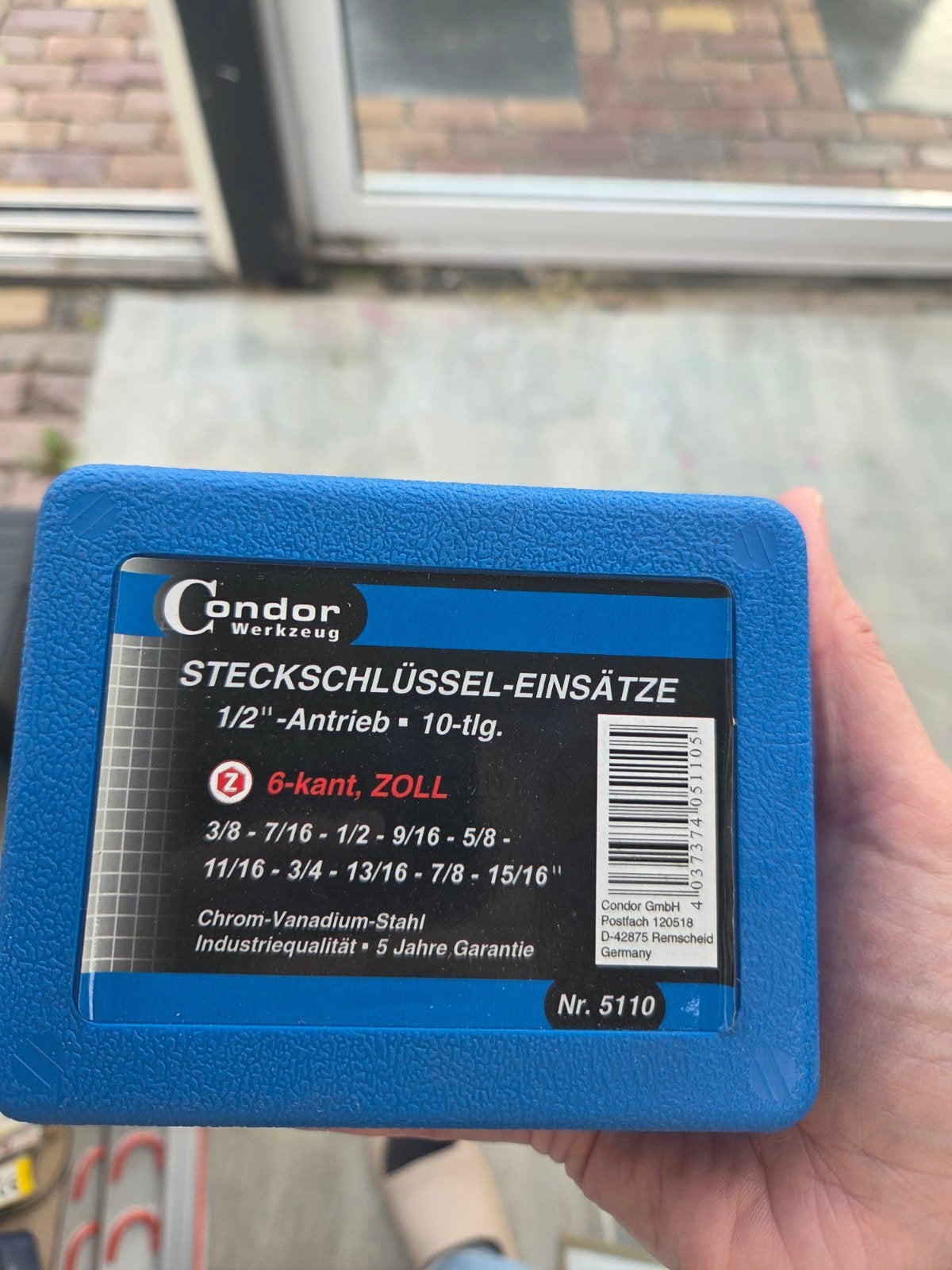 Condor Steckschlüssel-Einsätze 1/2"-Antrieb 10-delig, Ophalen of Verzenden, Nieuw