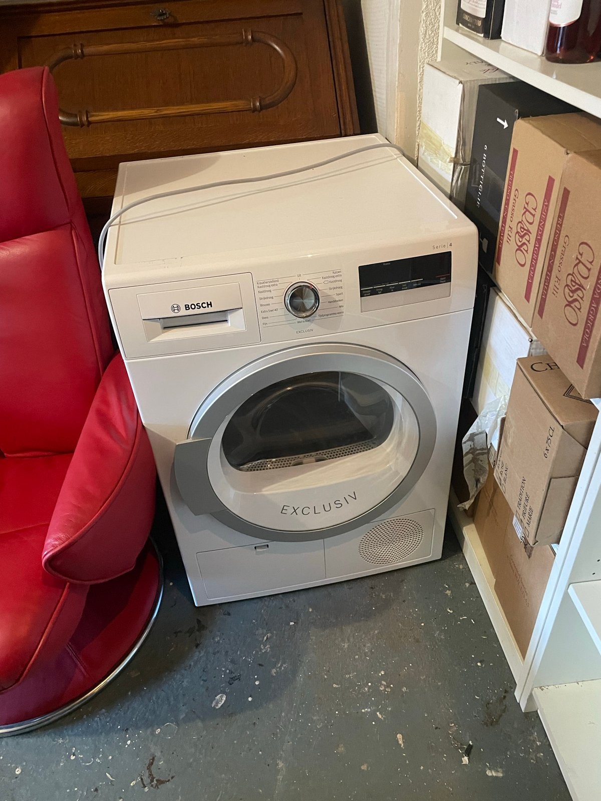 Bosch Serie 4 Exclusiv Condensdroger, Ophalen, Gebruikt, 8 tot 10 kg, Voorlader