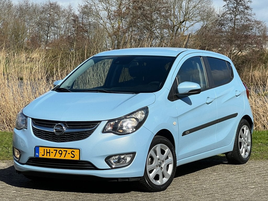 Opel KARL 1.0 75pk Cosmo - Ray Blue - Leder int/Bluetooth/Se, Auto's, Opel, Voorwielaandrijving, 839 kg, Gebruikt, Handgeschakeld