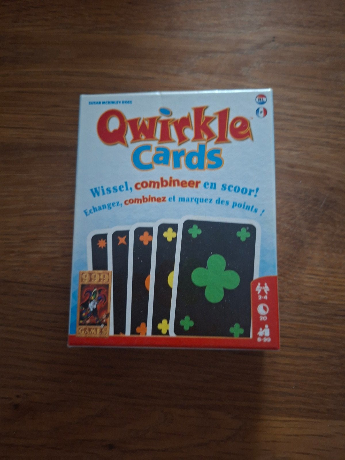 Qwirkle Cards spel, Een of twee spelers, Ophalen of Verzenden, Gebruikt, 999 Games
