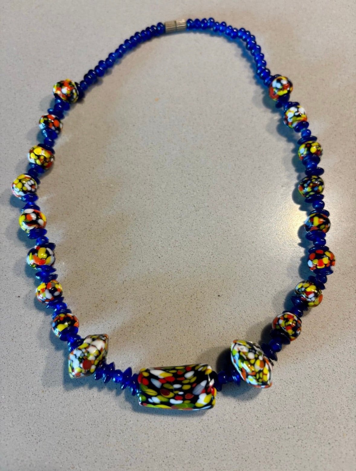 Murano millefleuri glas kralen ketting, Ophalen of Verzenden, Zo goed als nieuw, Overige kleuren, Overige materialen