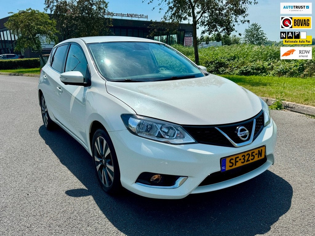 Nissan Pulsar 1.2 DIG-T N-Connecta OrigNL auto unieke km sta, Auto's, Nissan, Gebruikt, Euro 6, 4 cilinders, Wit