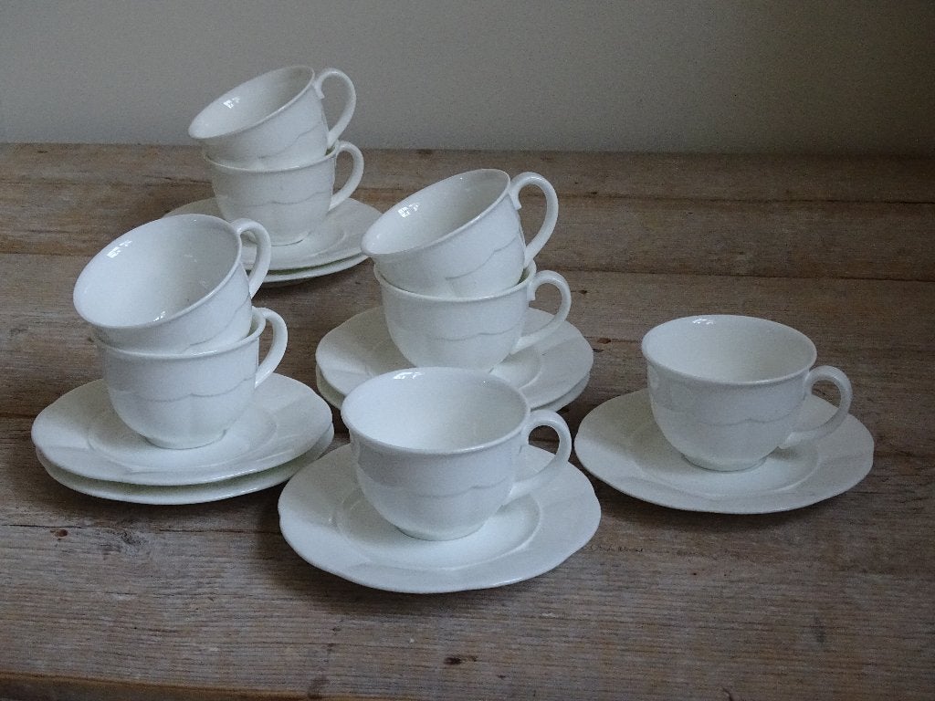 Kop-en-schotels, Espresso/mokka, Villeroy DAMASCO WEIß, gaaf