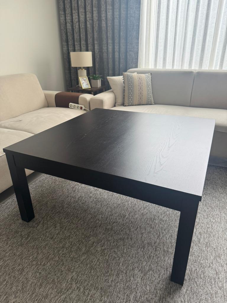 Salontafel 110x110 cm donkerbruin, Ophalen, 100 tot 150 cm, 50 tot 100 cm, Zo goed als nieuw