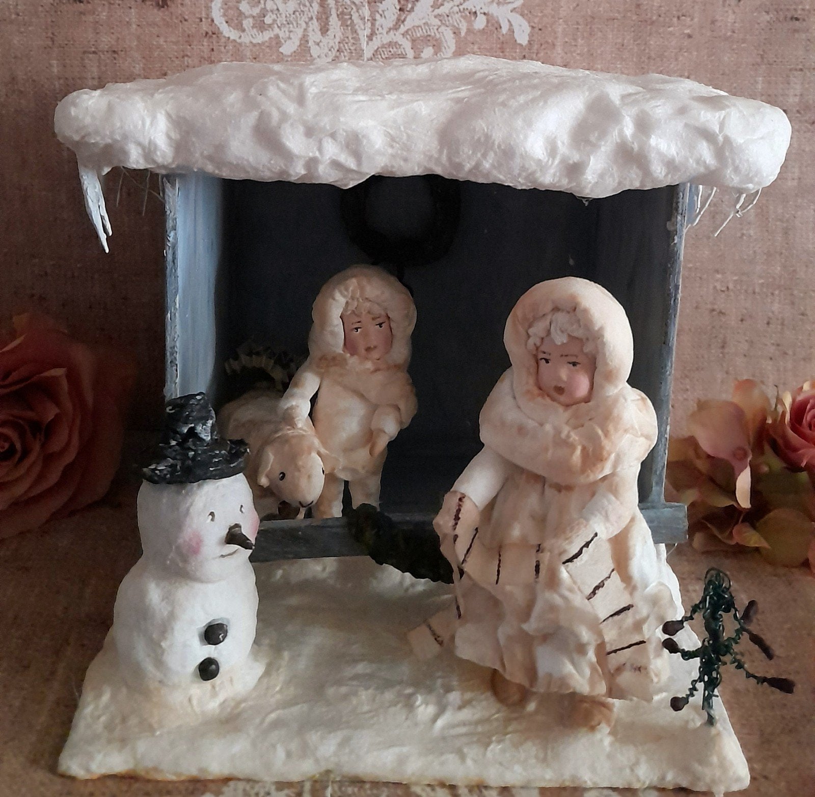 Unieke mooie brocante wattenpop stalletje spuncotton, Ophalen of Verzenden