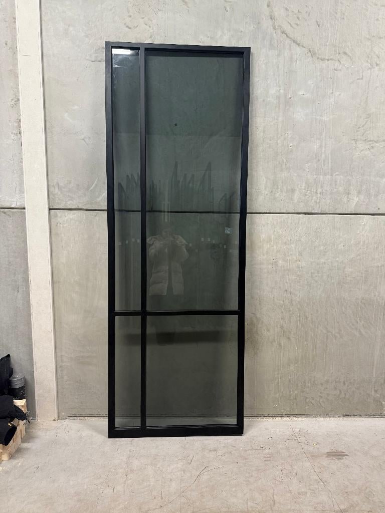 Luxe stalen taatsdeur zwart met softclose | 2612x936 | 46, Ophalen, Binnendeur, Nieuw, Glas