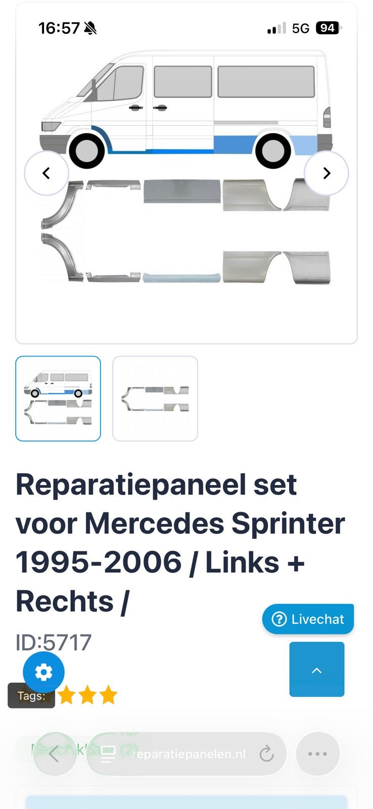 Reperatiepanelen w901 mercedes sprinter, Auto-onderdelen, Ophalen, Nieuw, Bumper