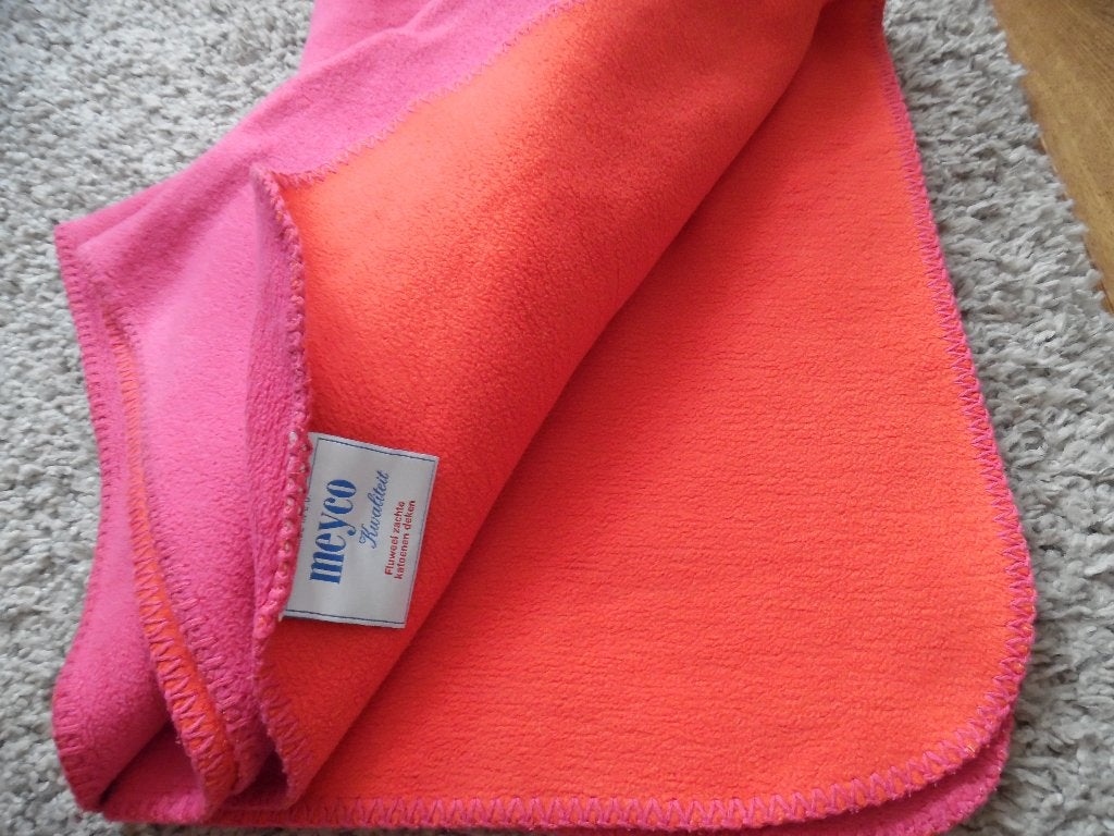 Meyco ledikant deken double roze, Ophalen of Verzenden, Zo goed als nieuw, 100 cm of meer, Deken