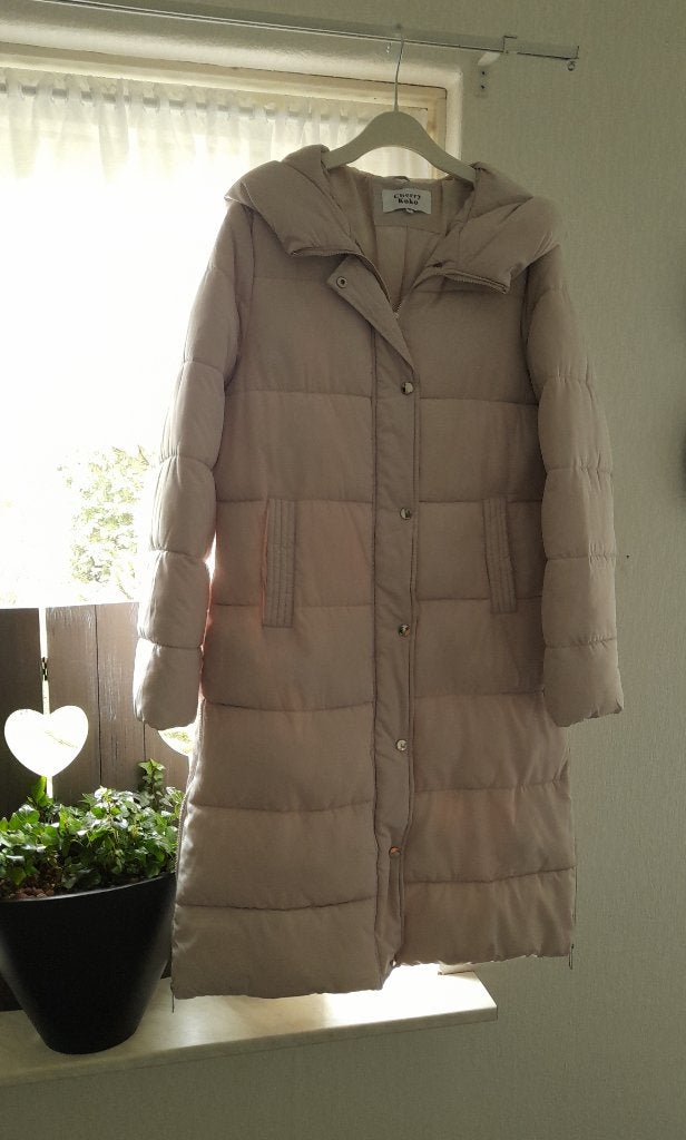 Cherry koko gewatteerde winterjas M., Maat 38/40 (M), Beige, Ophalen of Verzenden, Zo goed als nieuw