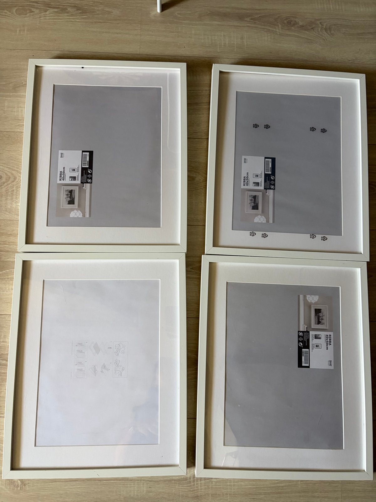 4x IKEA RIBBA fotolijsten 40x50 cm wit, Ophalen, Gebruikt, Fotolijst, Met ophangsysteem