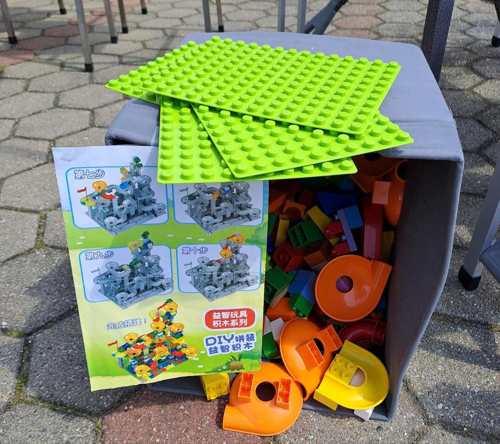 Duplo blokken, knikkerbaan set met grondplaten, Ophalen, Gebruikt, Overige merken