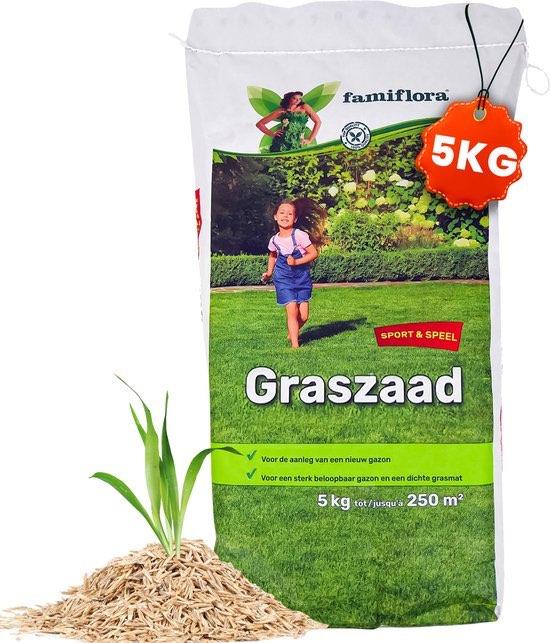Famiflora graszaad 5kg tot 250m² Speel & Sport - Nieuw gazon, Verzenden, Nieuw, 20 m² of meer