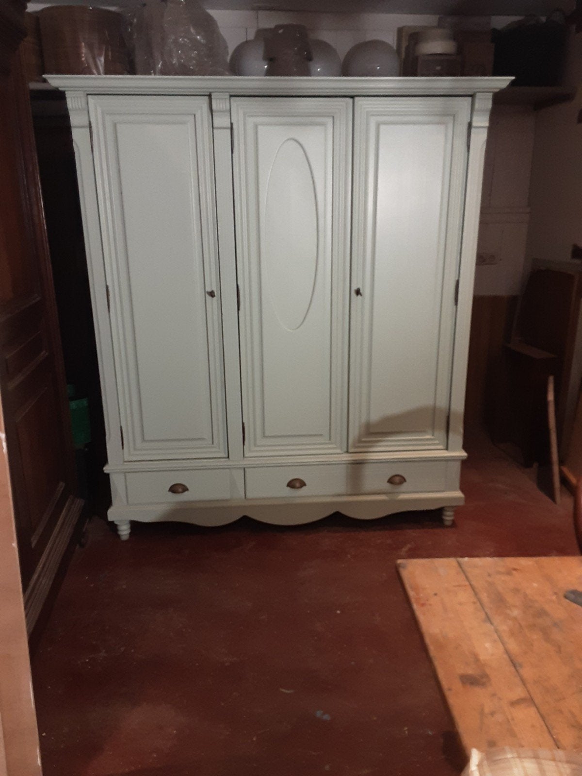Brocante grenen kast kledingkast DEMONTABEL, Ophalen, Gebruikt, 50 tot 75 cm, 200 cm of meer