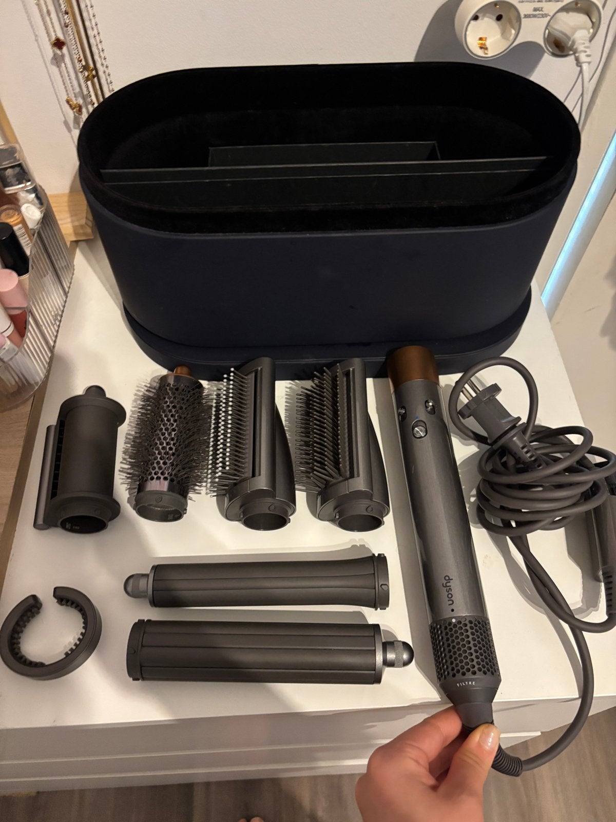 Dyson Airwrap Complete Long Nikkel/Koper met aankoopbewijs, Ophalen of Verzenden, Zo goed als nieuw, Haarverzorging