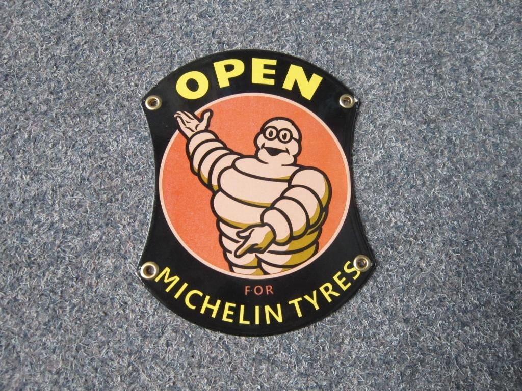 MICHELIN EMAILLE RECLAMEBORD, Ophalen, Zo goed als nieuw, Reclamebord