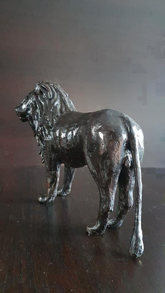 Bronzen beeld arrogante leeuw Paul-Edouard Delabrierre,Brons, Antiek en Kunst, Ophalen of Verzenden, Brons