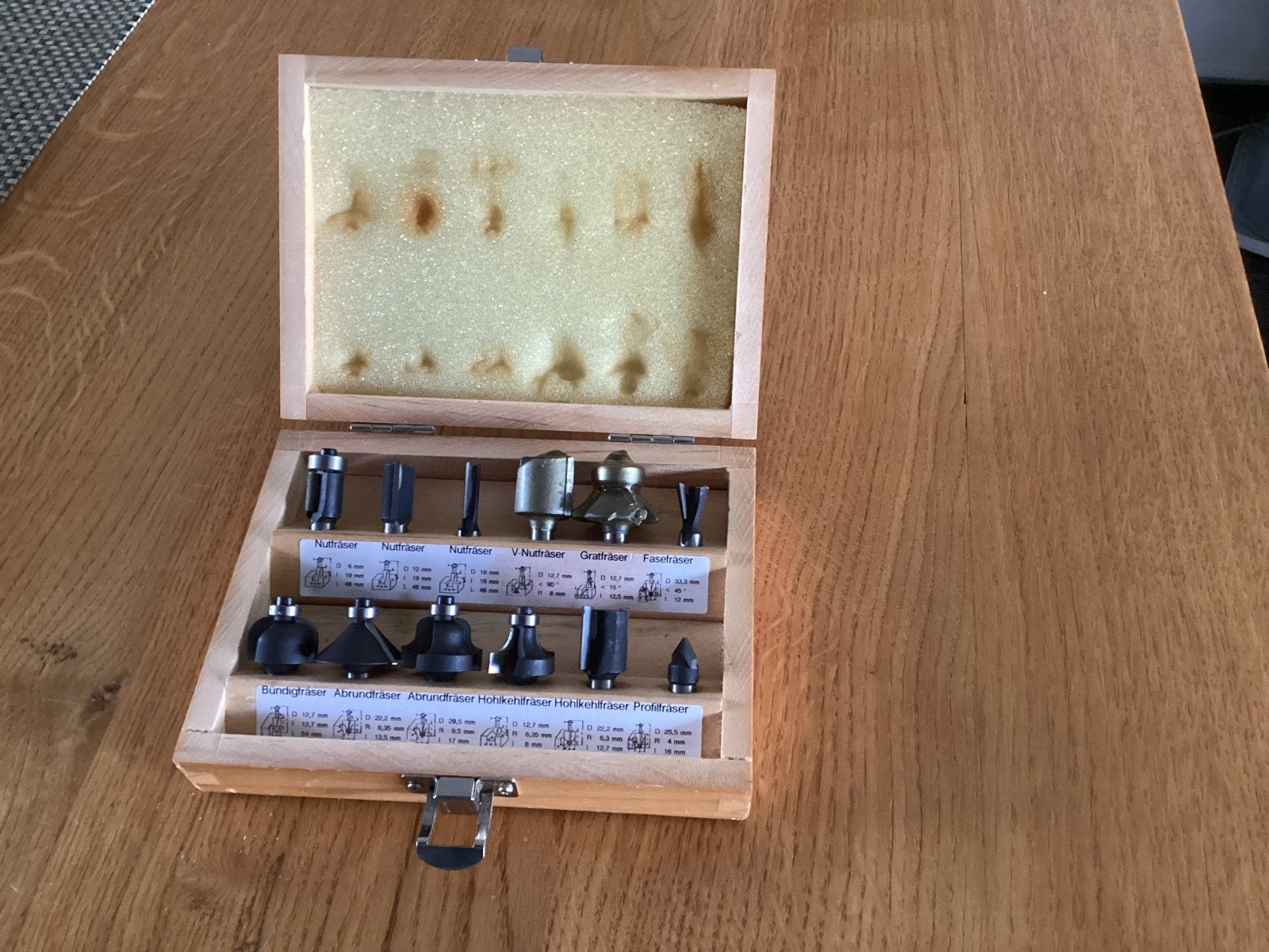 Metabo Frezenset 8mm - Diverse Frezen in Houten Kist, Ophalen of Verzenden, Gebruikt, Bovenfrees
