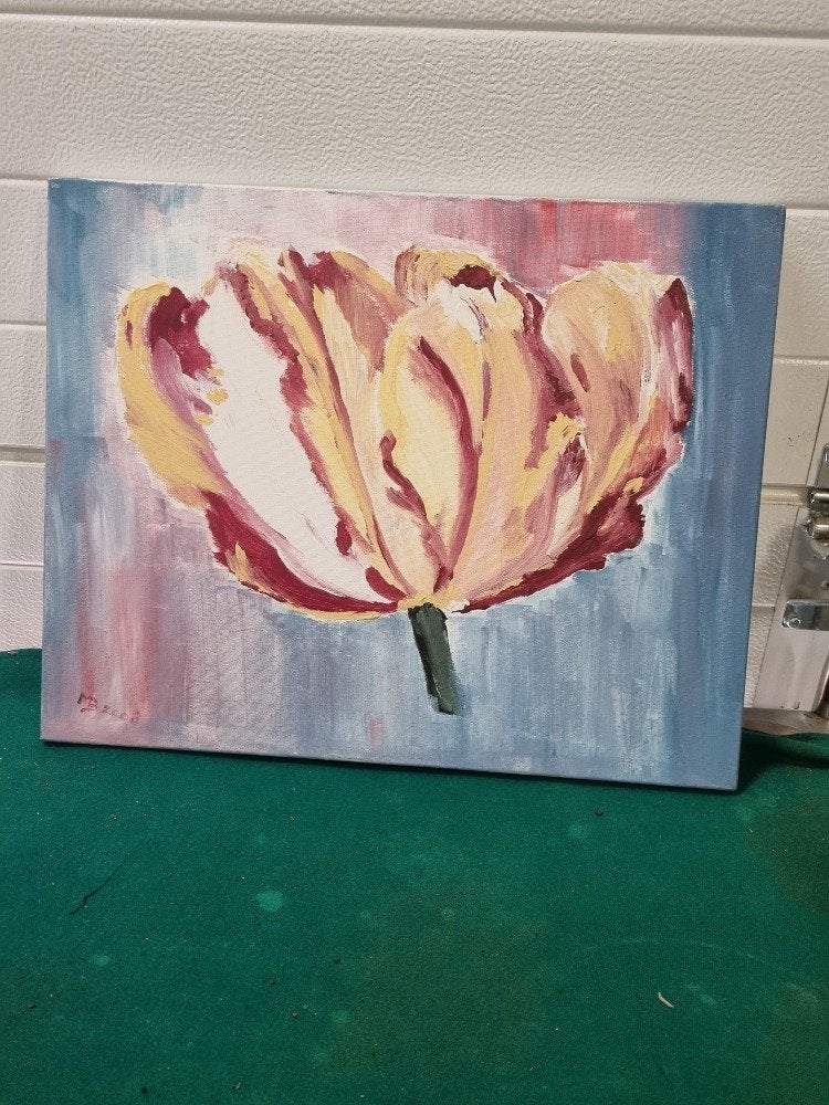 schilderij tulp in bloei mb 2008, Ophalen of Verzenden, 'T Olde Gre-j, Info@toldegrej.nl, Endepoelstraat 20f Didam