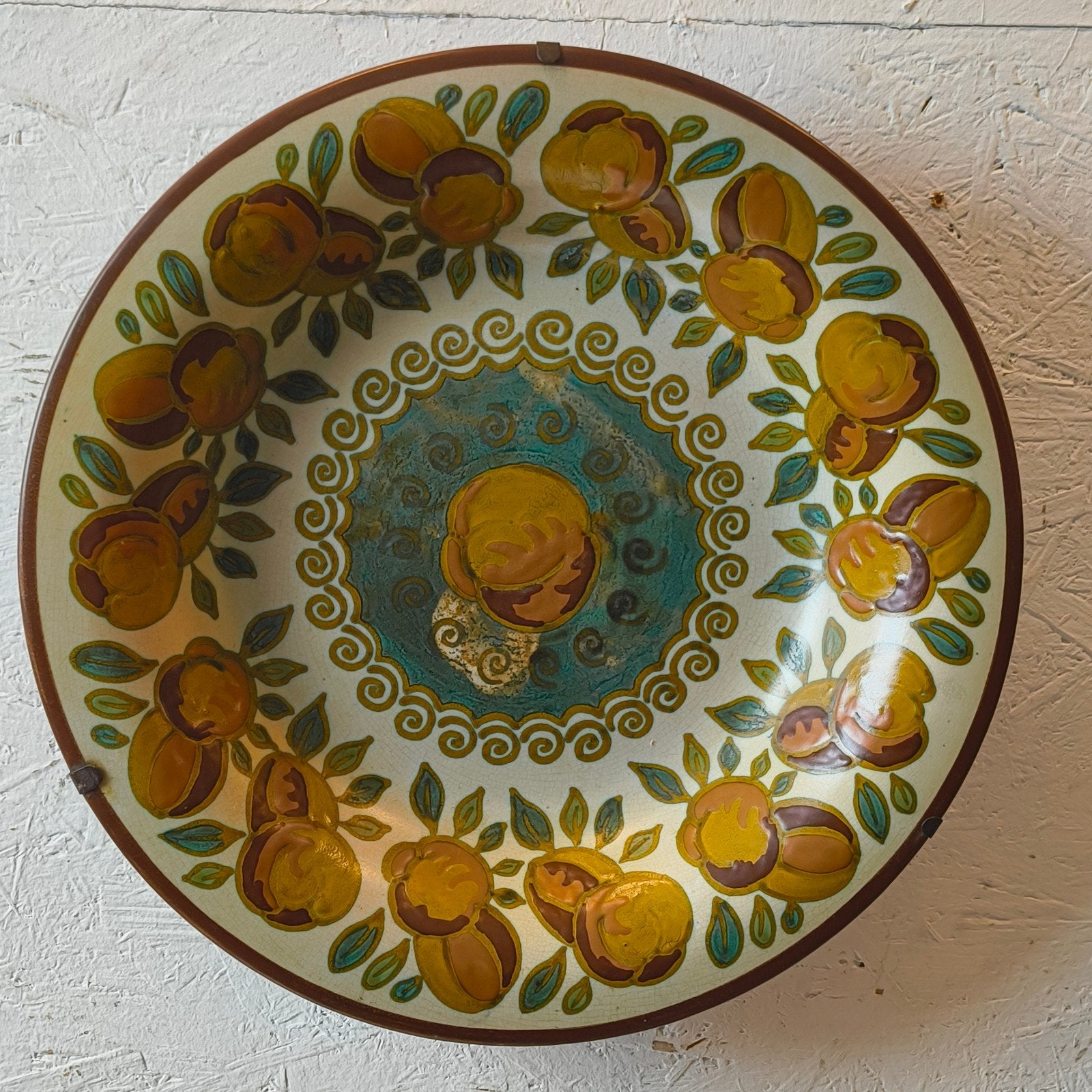 Gouda Plateel Vruchten bord uit 1924, Ophalen of Verzenden