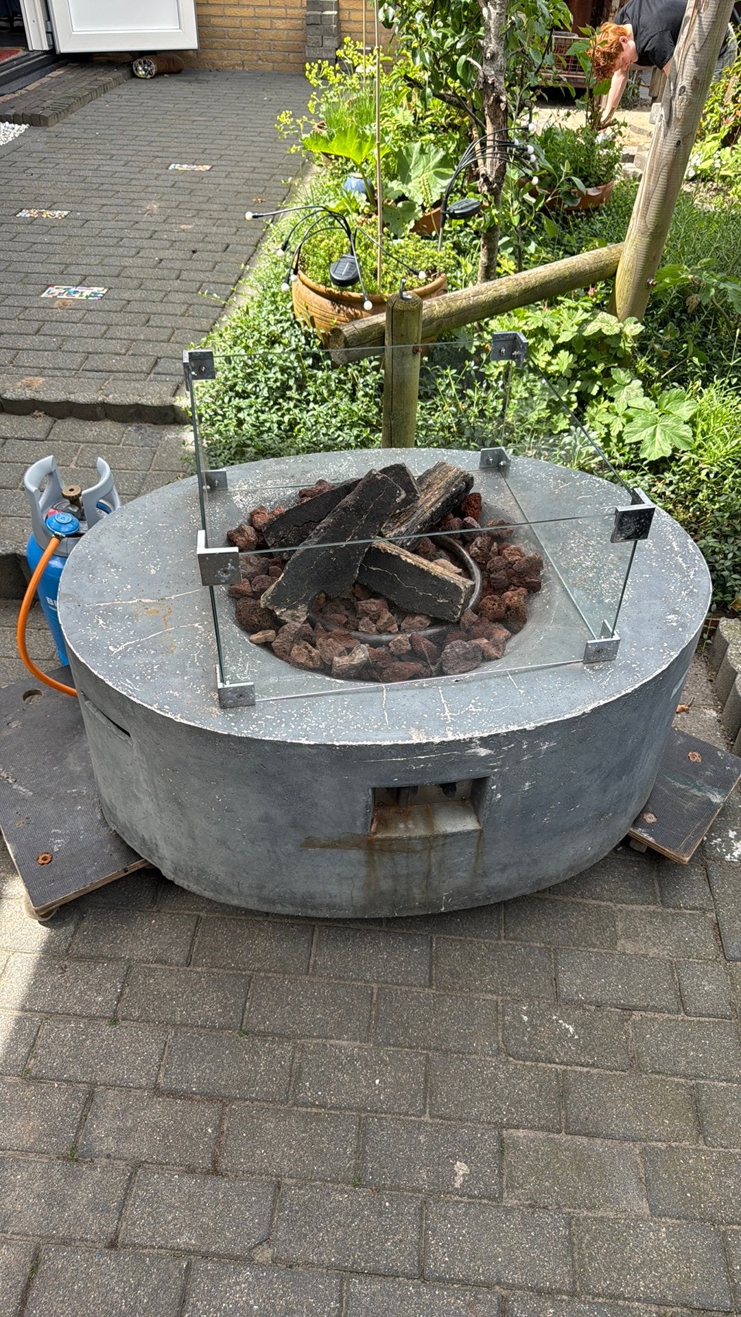 Vuurtafel met gasaansluiting, Ophalen of Verzenden, Gebruikt, Vuurkorf