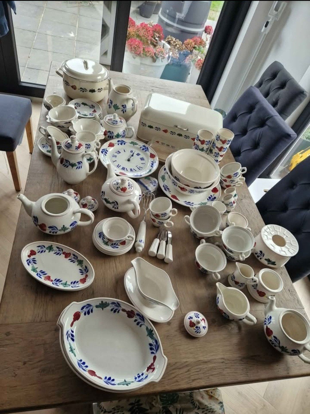 Groot Boerenbont servies - Compleet en in goede staat, Ophalen, Gebruikt, Overige merken, Keramiek