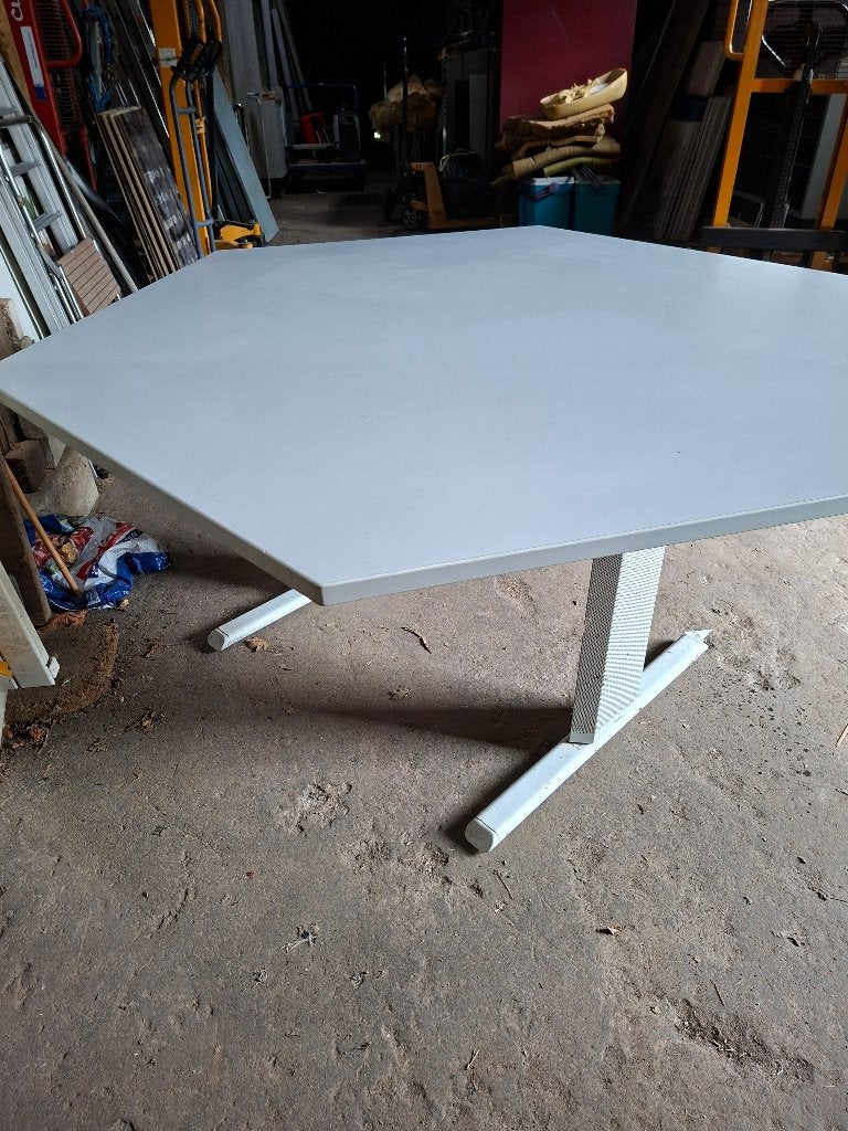 zeskantige eet/kantoor/kantine tafel, Ophalen, Gebruikt, Rechthoekig, 200 cm of meer